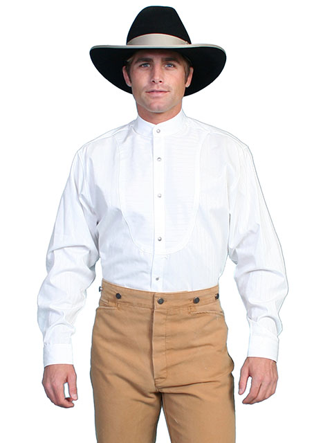Scully Banded Collar Shirt - Natural - Men's Old West Shirts | Spur Western Wear